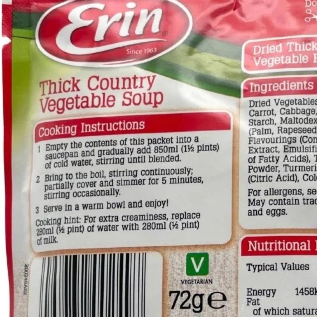 Erin Thick Country Vegetable Soup Mix
