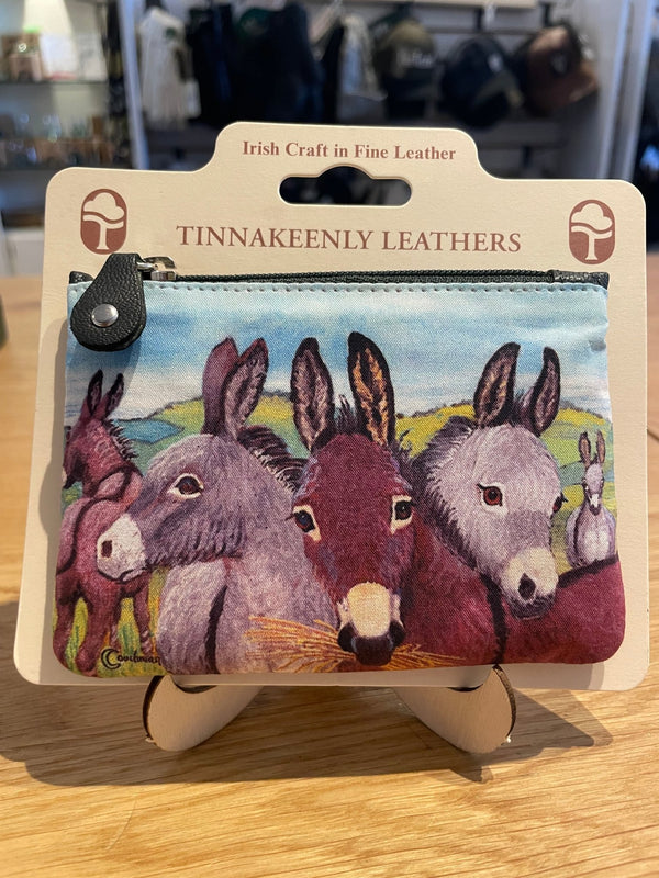Fabric and Irish Leather Donkey Change Purse - The Celtic Gift Store - Wallets