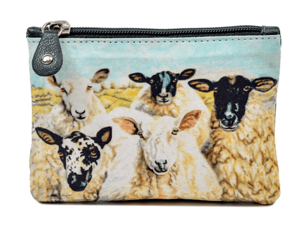 Fabric and Irish Leather Sheep Change Purse - The Celtic Gift Store - Wallets
