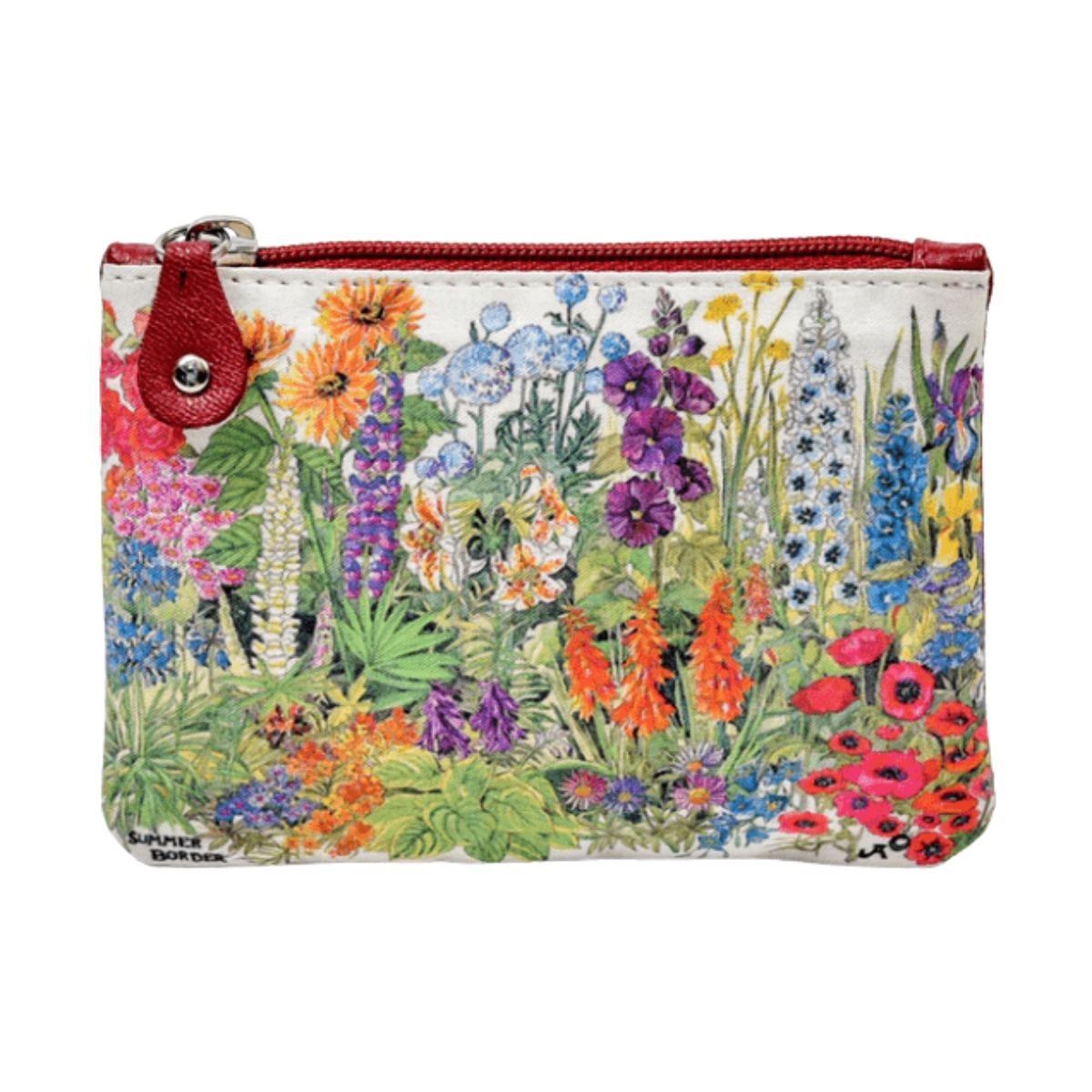 Fabric and Irish Leather Wicklow Gardens Change Purse