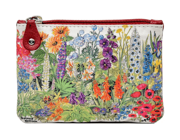 Fabric and Irish Leather Wicklow Gardens Change Purse - The Celtic Gift Store - Wallets