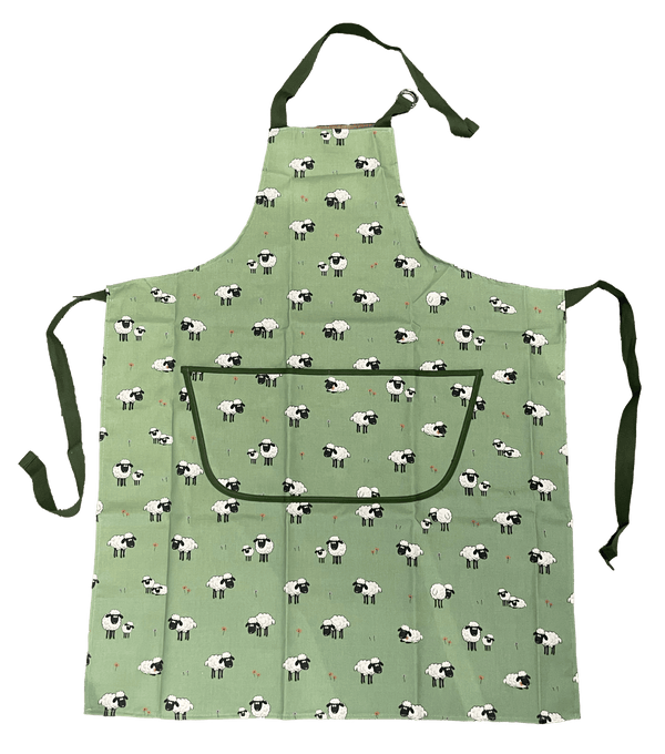Fluffy Flock Green Cotton Apron - The Celtic Gift Store - Kitchenware