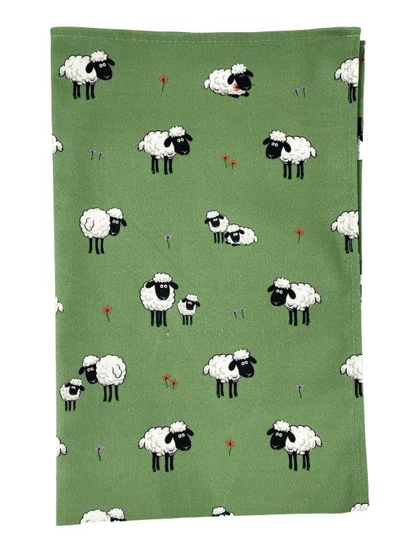Fluffy Flock Green Tea Towel - The Celtic Gift Store - Kitchenware