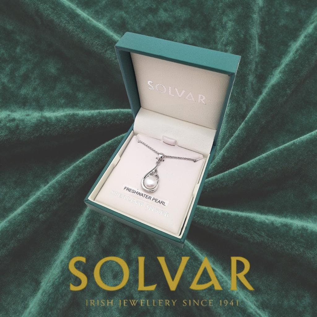 Freshwater Pearl Sterling Silver Trinity Knot Necklace