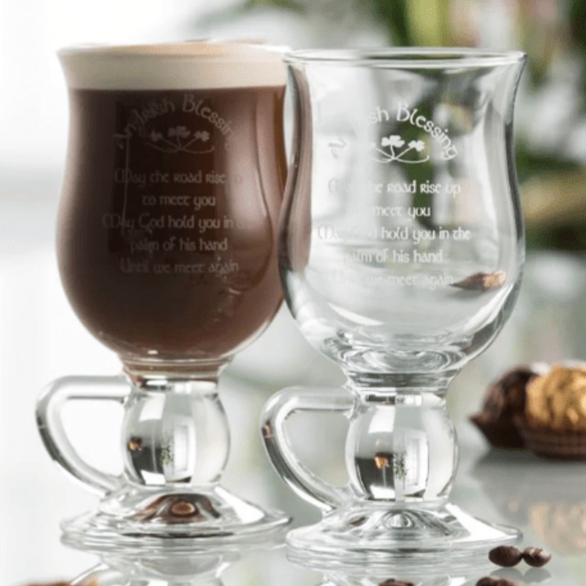 Galway Crystal Irish Blessing Late Glass Pair