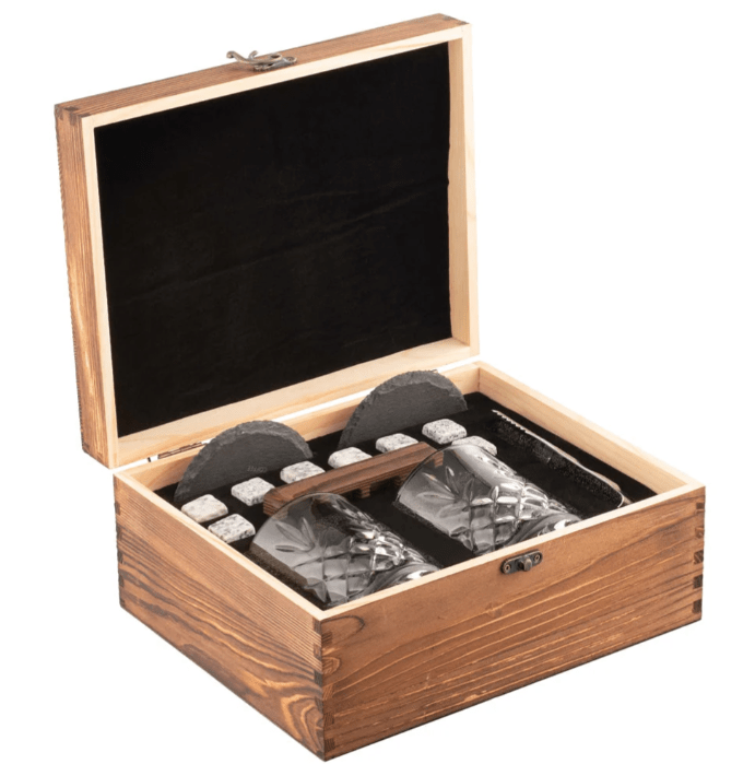 Galway Crystal Renmore Whiskey Glass Set in Engraved Wooden Box - The Celtic Gift Store - Drinkware Sets