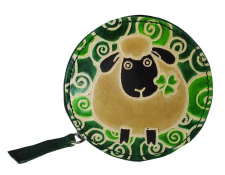 Genuine Leather Round Irish Sheep Coin Purse - The Celtic Gift Store - Apparel & Accessories