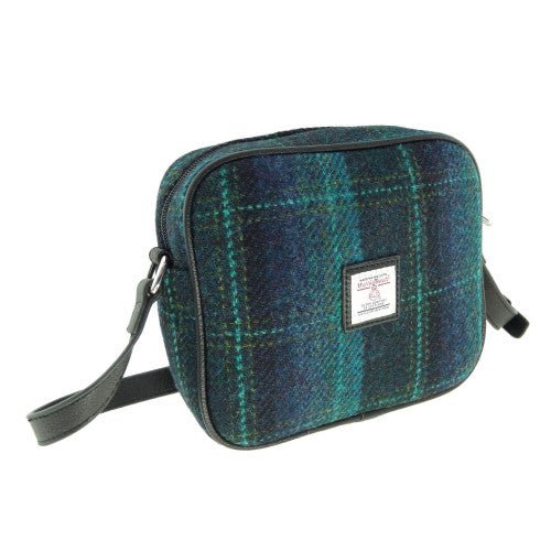 Glen Appin Blue with Turquoise Overcheck Harris Tweed Mini Bag - The Celtic Gift Store - Handbags