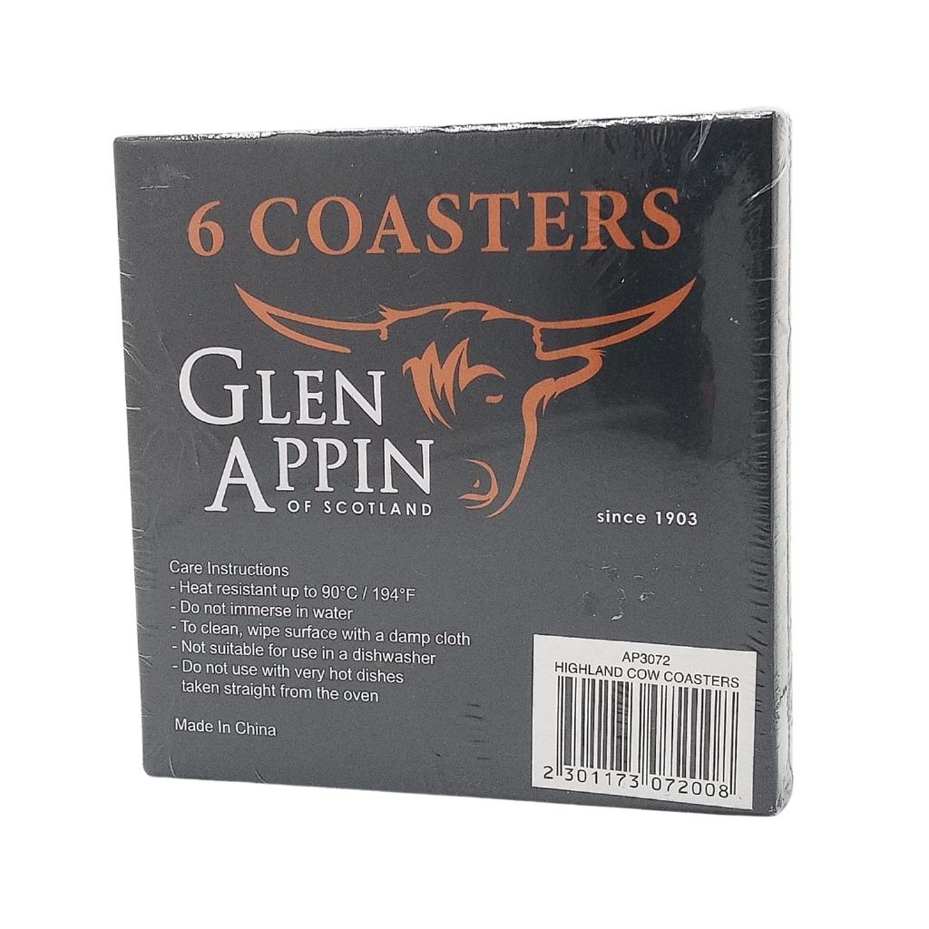 Glen Appin Highland Cow Coasters Set