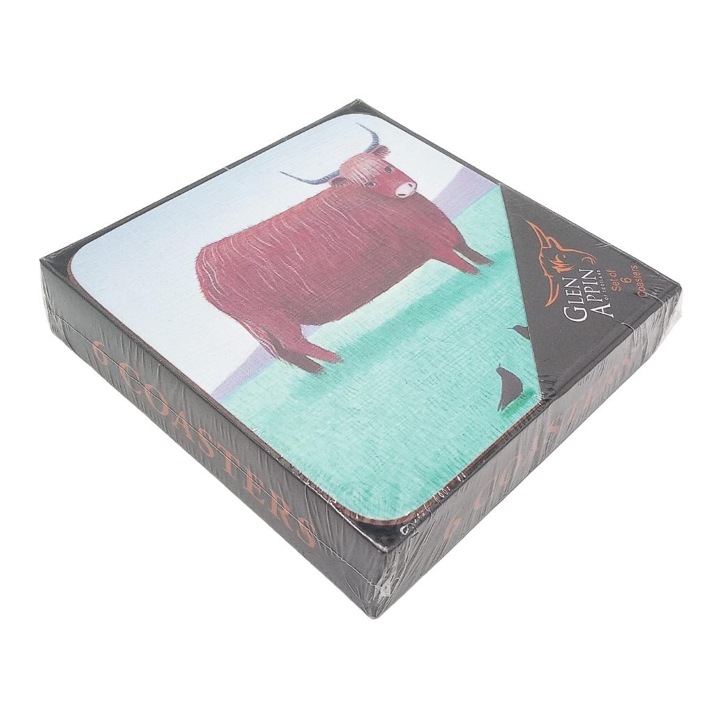 Glen Appin Highland Cow Coasters Set