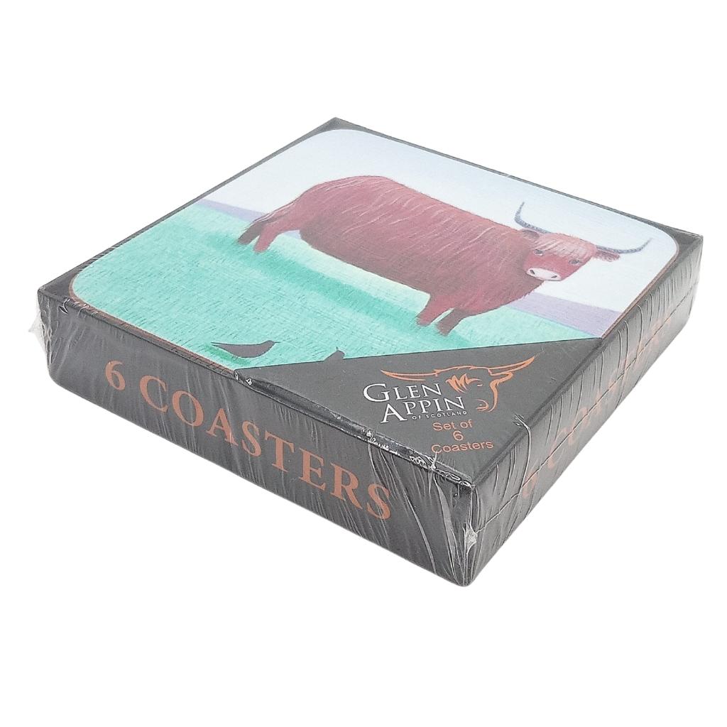 Glen Appin Highland Cow Coasters Set