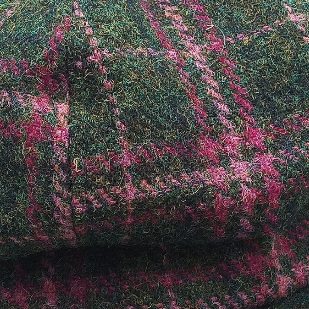 Glen Appin Ladies Dark Green and Plum Check Harris Tweed Cap
