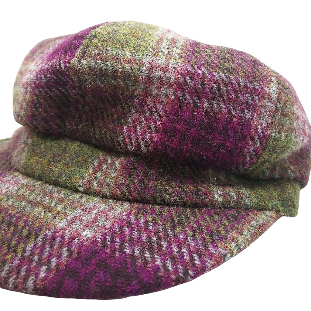 Glen Appin Ladies Heather Check Harris Tweed Cap