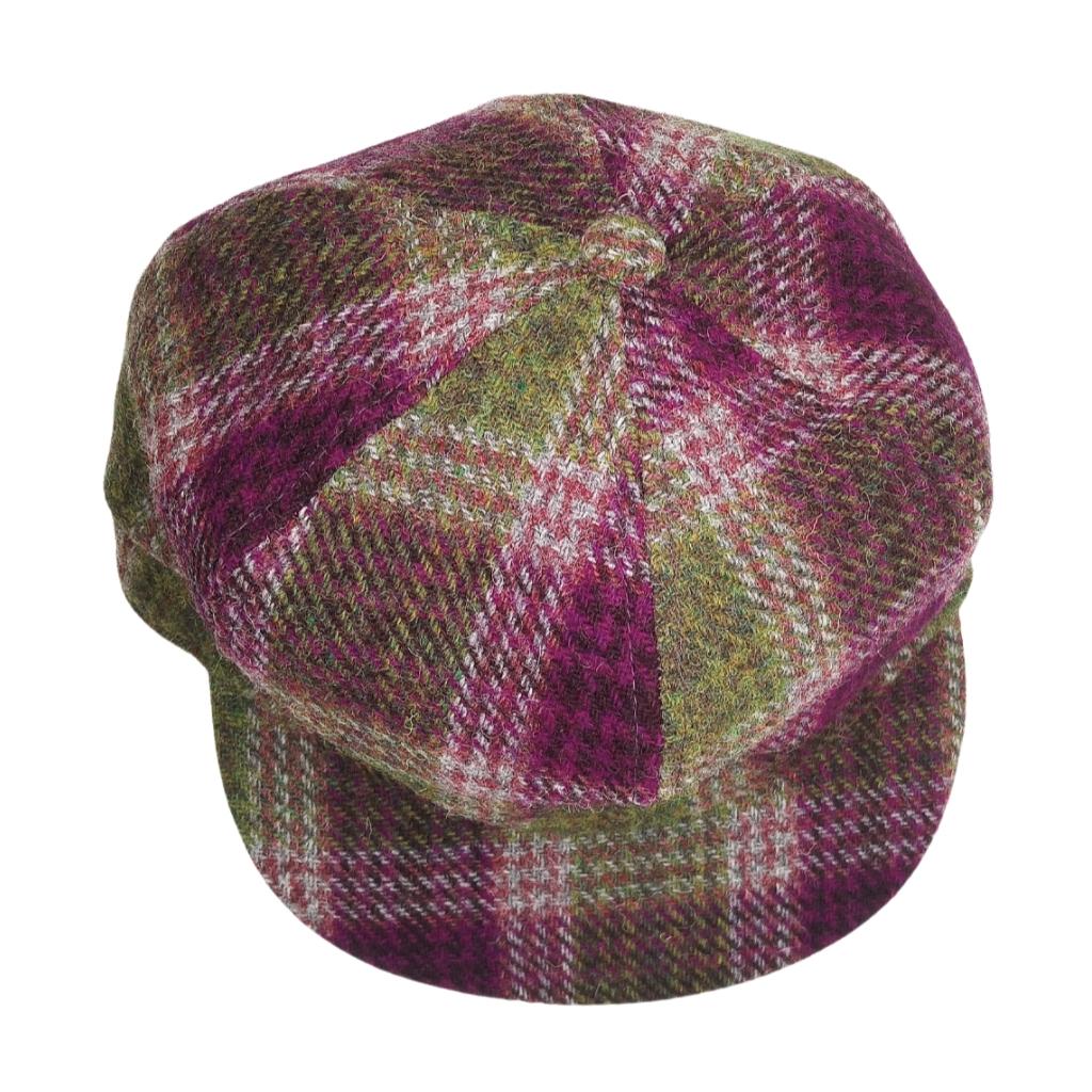 Glen Appin Ladies Heather Check Harris Tweed Cap