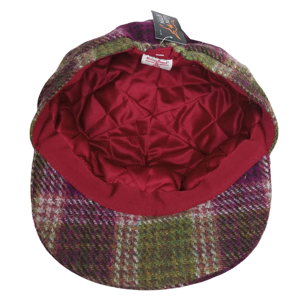 Glen Appin Ladies Heather Check Harris Tweed Cap