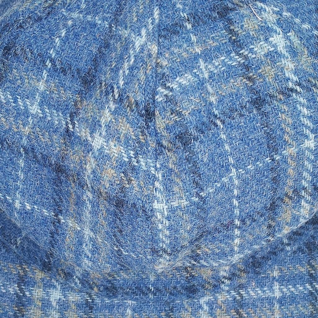 Glen Appin Ladies Light Blue Check Harris Tweed Cap