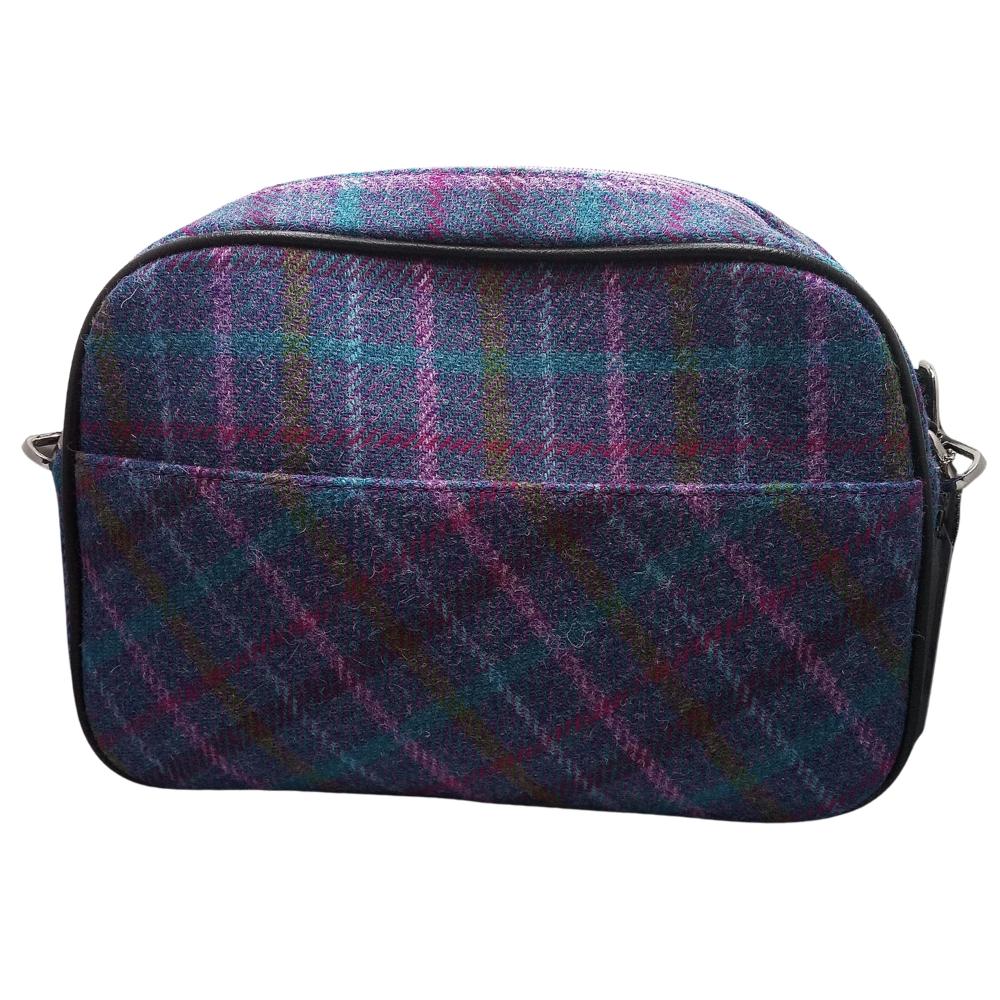 Glen Appin Purple Check Harris Tweed Large Shoulder Bag