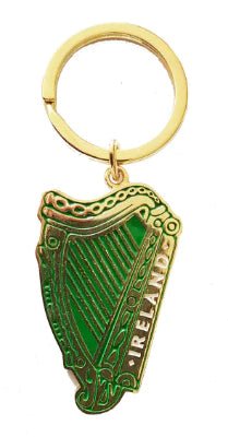 Gold Harp Keyring - The Celtic Gift Store - Keychains