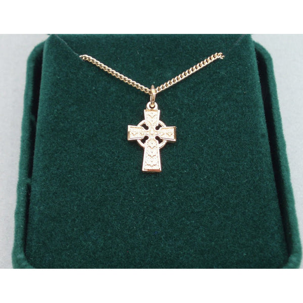 Gold Plated Celtic Cross Medal - Small - The Celtic Gift Store - Necklaces