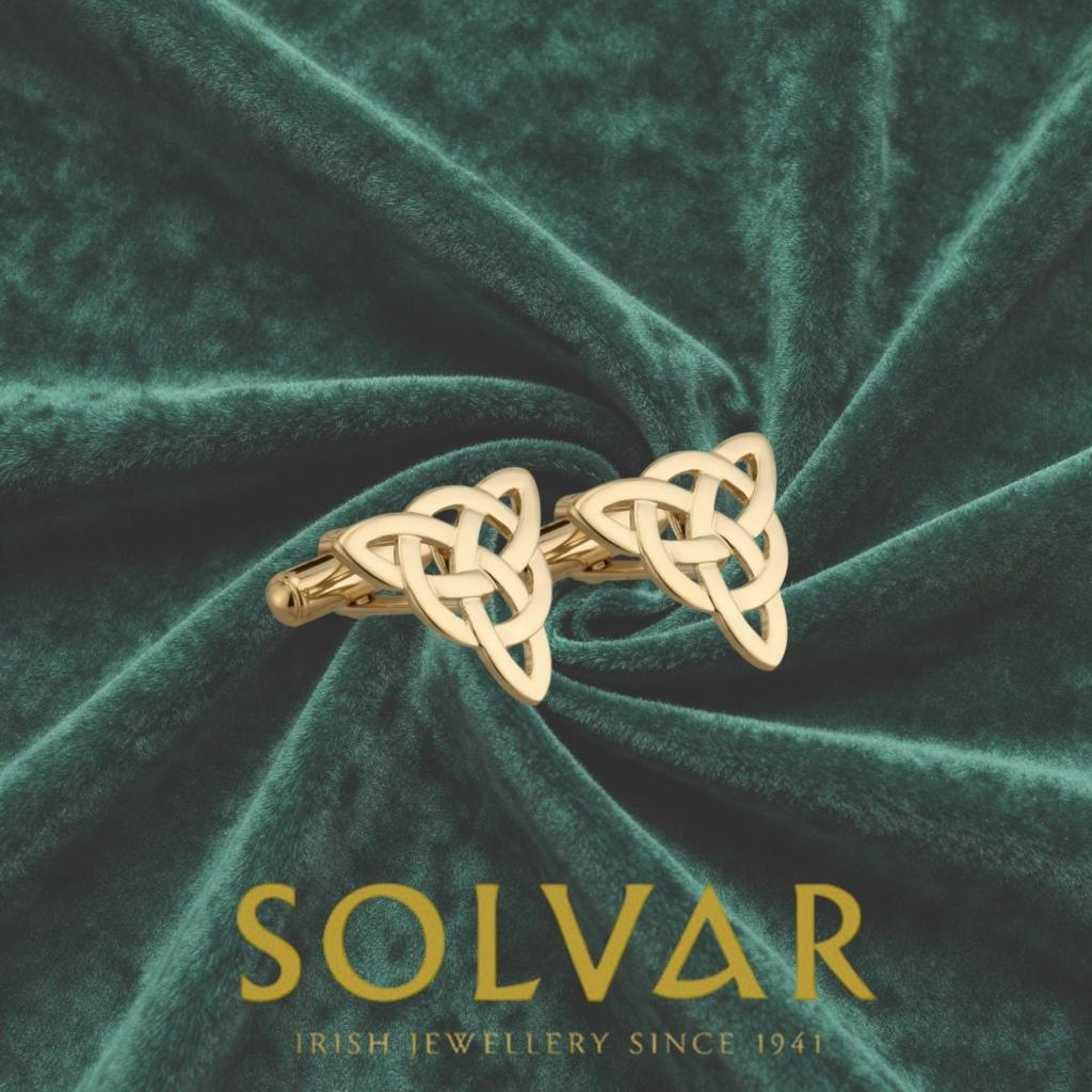 Gold Plated Men's Irish Celtic Knot Cufflinks
