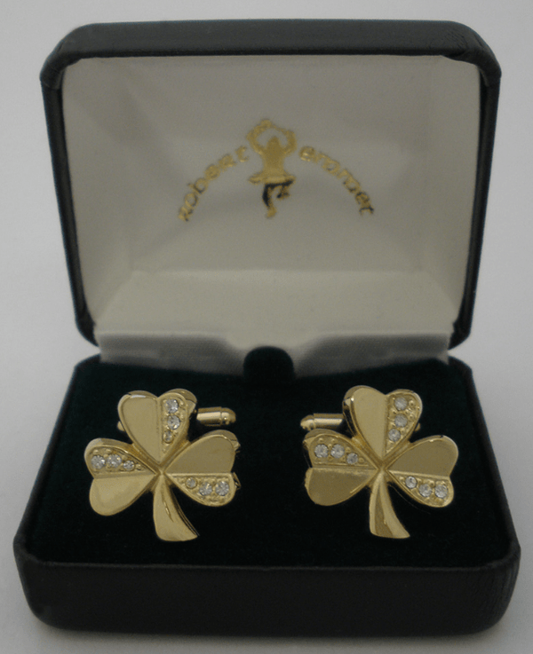 Gold Shamrock Cufflinks - The Celtic Gift Store - Apparel & Accessories