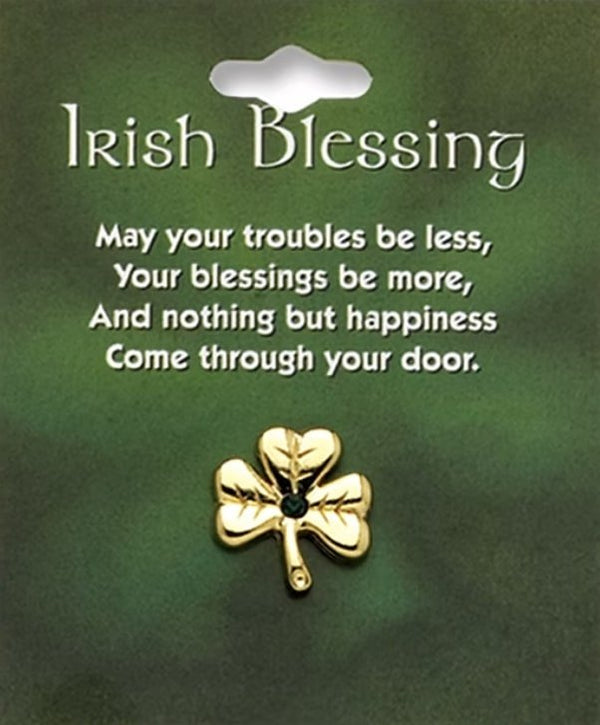 Gold Shamrock Lapel Pin - The Celtic Gift Store - Keychains