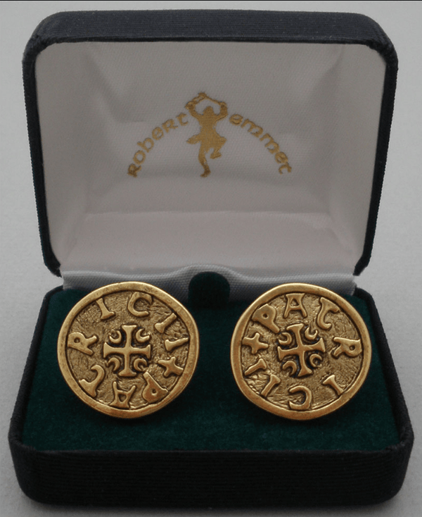 Gold St. Patrick's Coin Cufflinks - The Celtic Gift Store - Apparel & Accessories