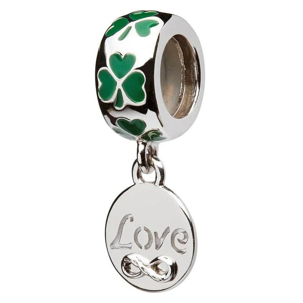 Green Enamel Shamrock Love Bead - The Celtic Gift Store - 
