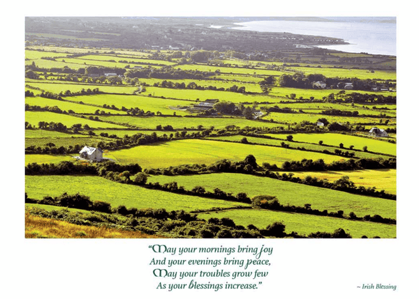 Green Irish Fields Birthday Card - Irish Blessing - The Celtic Gift Store - Gift