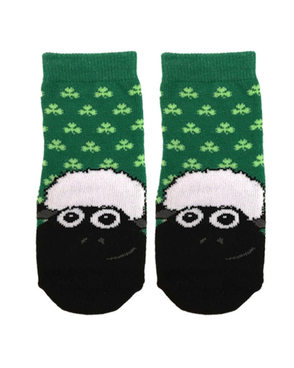 Green Shamrock and Sheep Kids Socks - The Celtic Gift Store - Socks