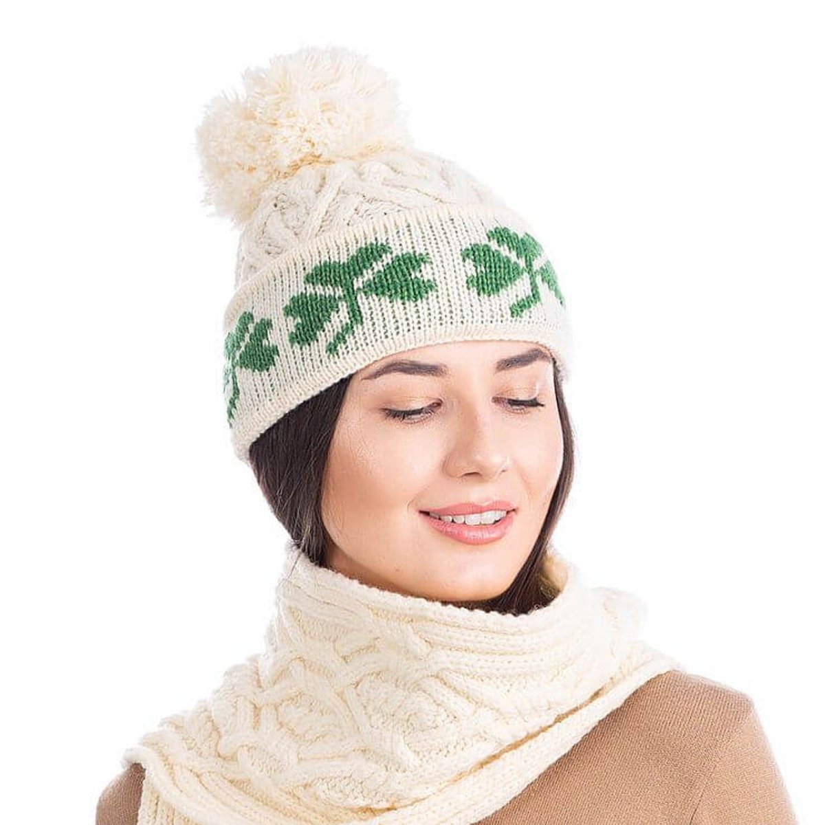 Green Shamrock Wool Hat