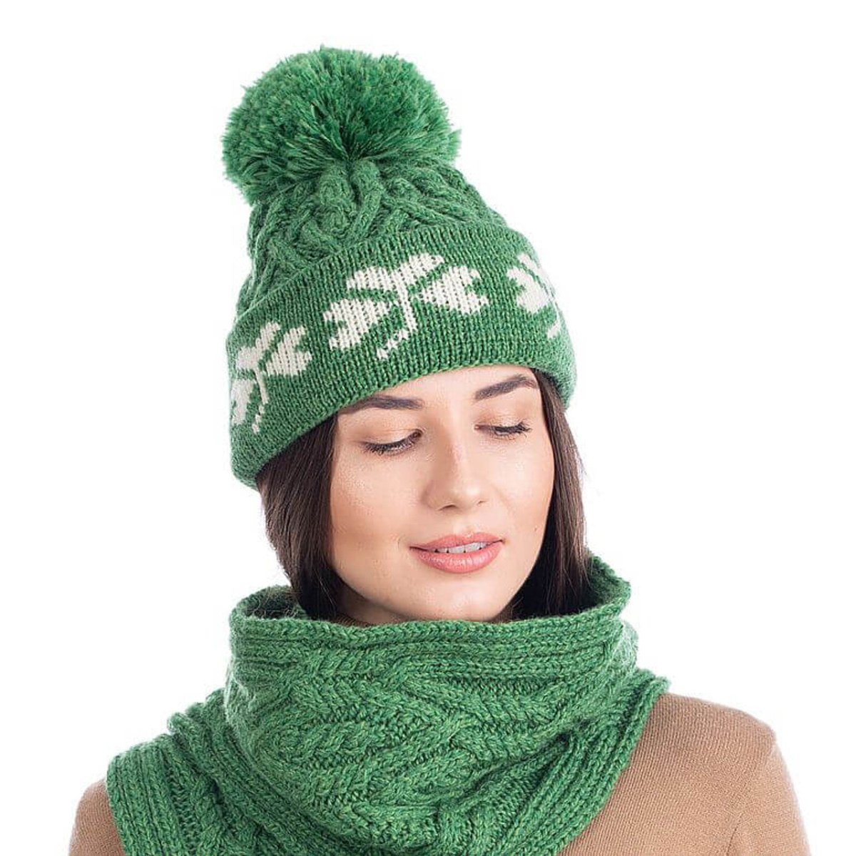 Green Shamrock Wool Hat