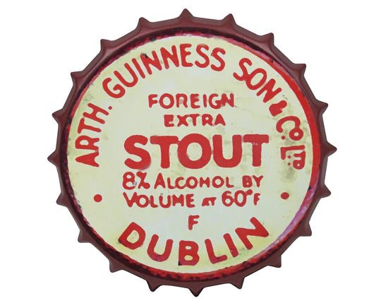 Guinness Bottle Cap Sign - Red Vintage - The Celtic Gift Store - Decor