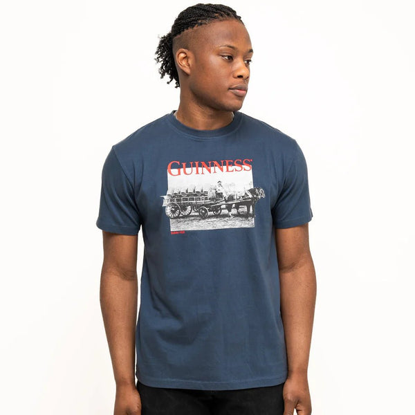 Guinness Transport Carriage Navy Blue Tee - The Celtic Gift Store - Clothing