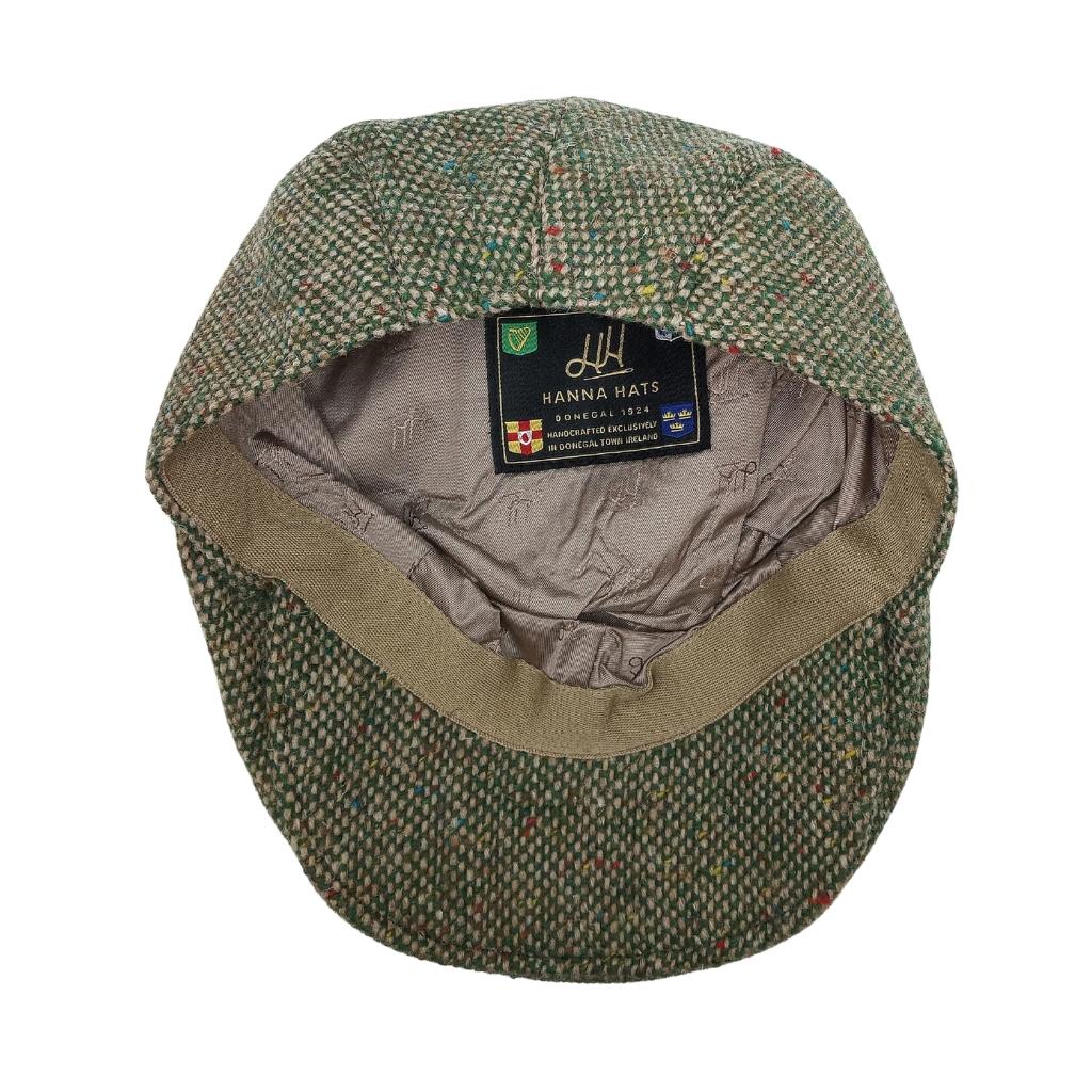 Hanna Hats Tweed Donegal Touring Cap- Green and Fawn by Hanna Hats - Hats