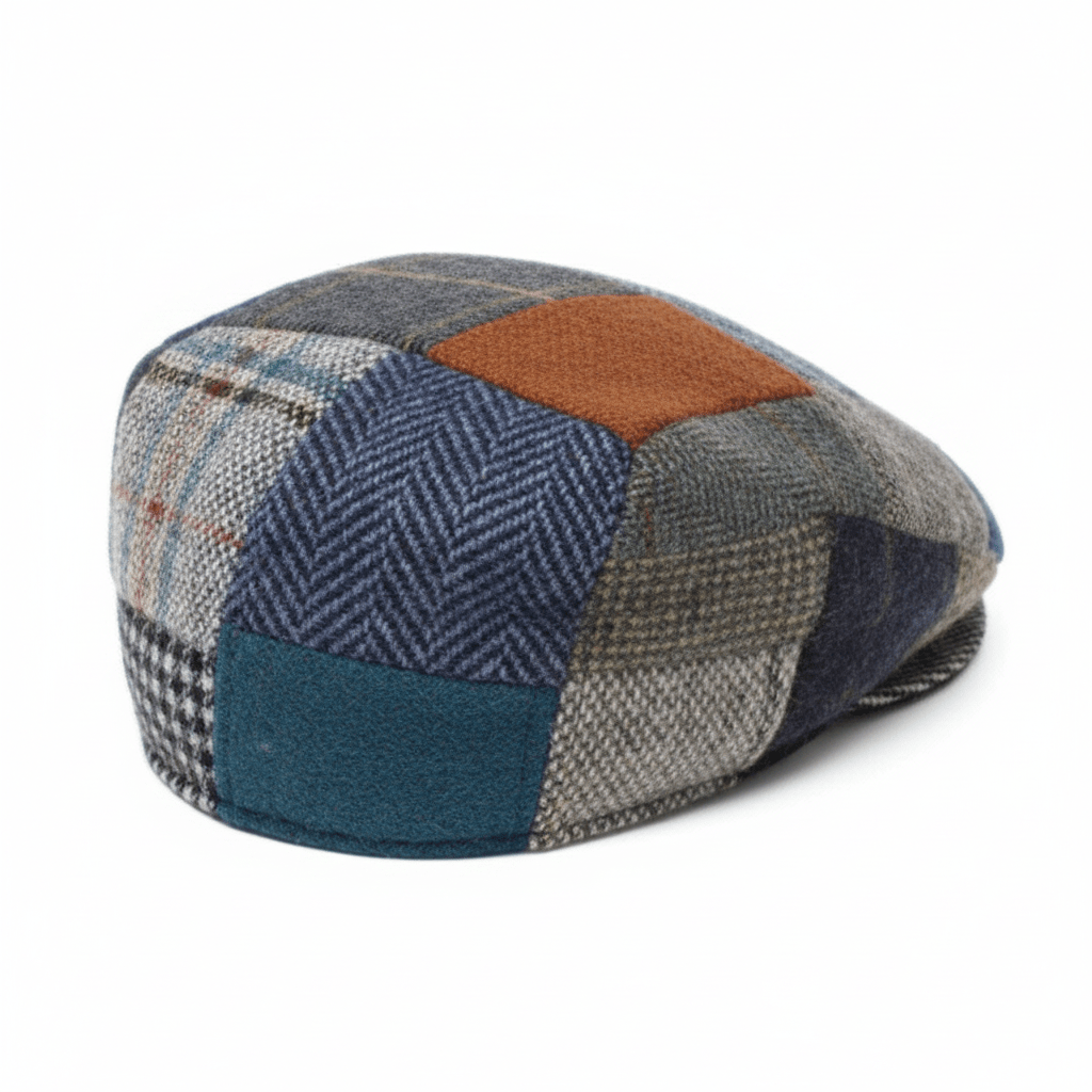 Hanna Hats Tweed Donegal Touring Cap - Patchwork