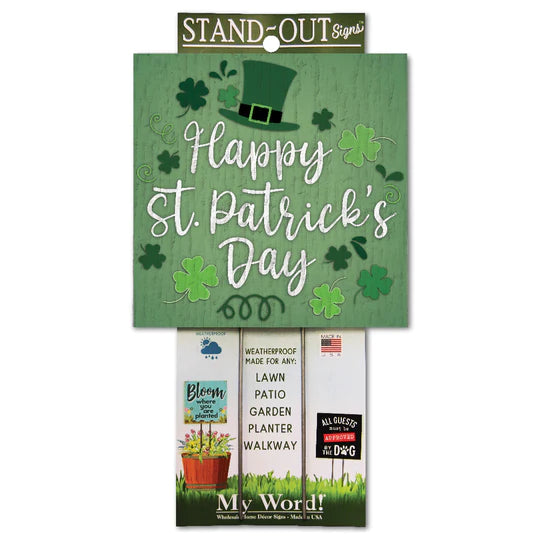 Happy St. Patrick's Day Stand Out 8x8 Sign