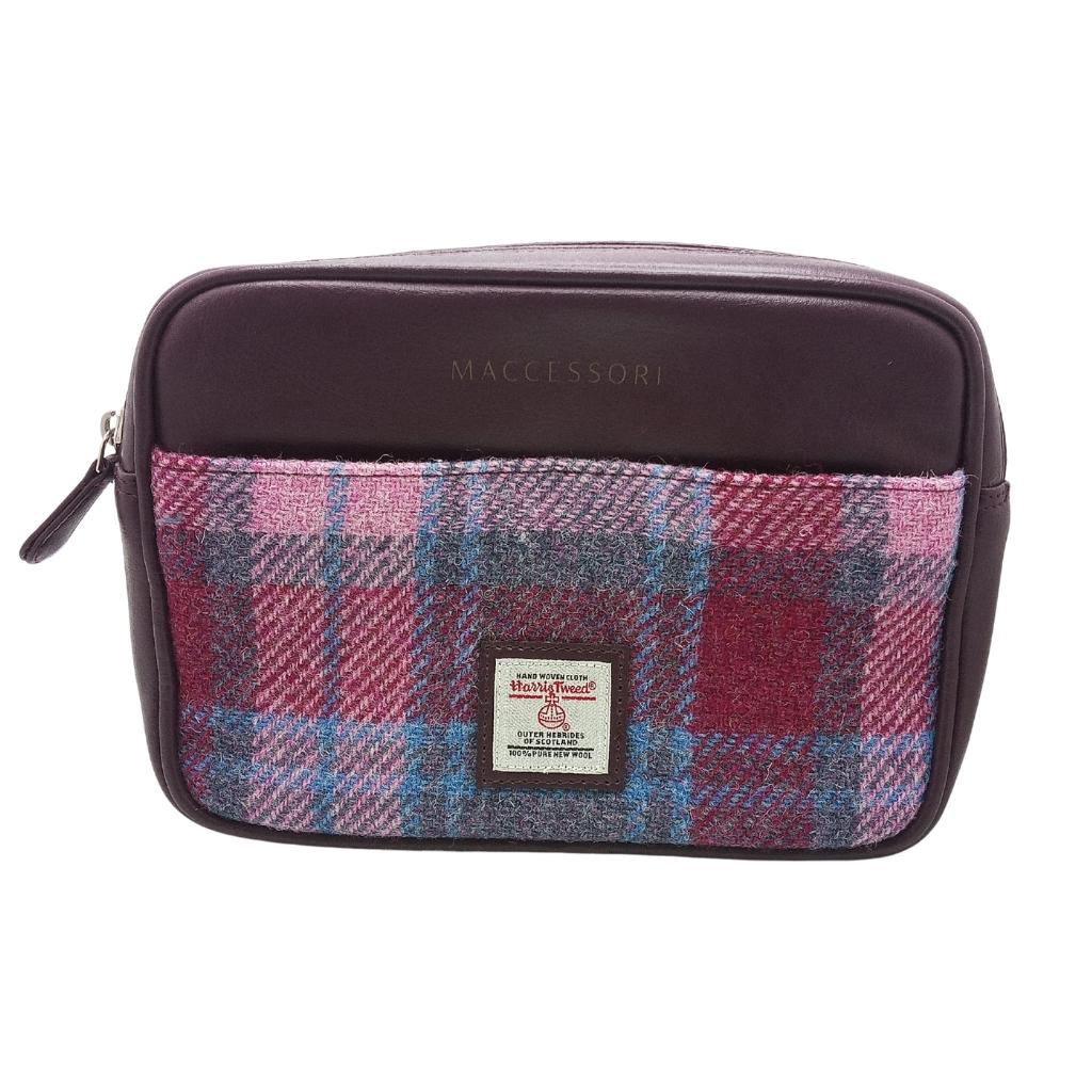 Harris Tweed Camera Bag- Pink and Blue Tartan