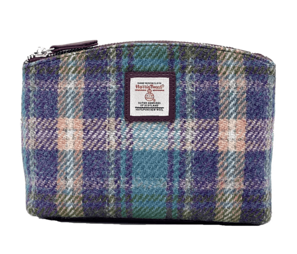Harris Tweed Cosmetic Bag - Green and Purple Plaid - The Celtic Gift Store - Apparel & Accessories