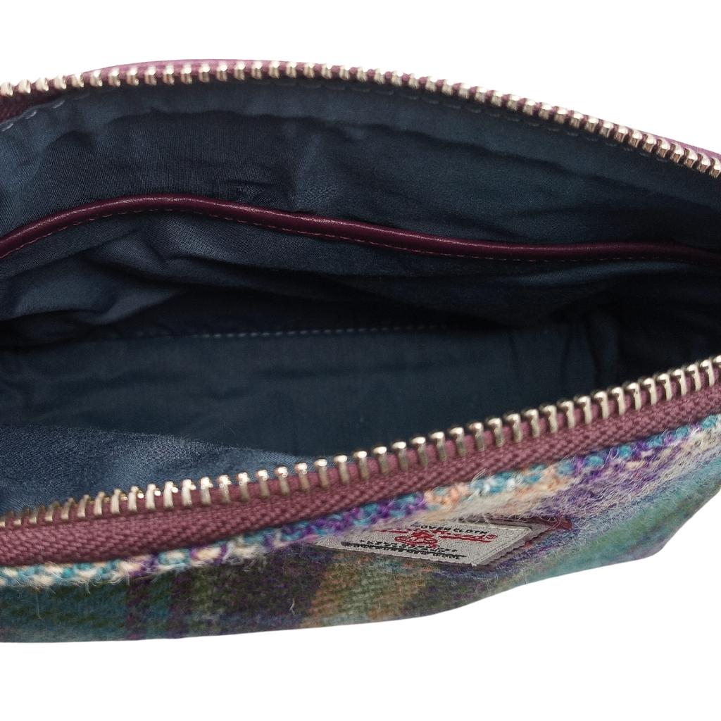 Harris Tweed Cosmetic Bag- Green and Purple Plaid