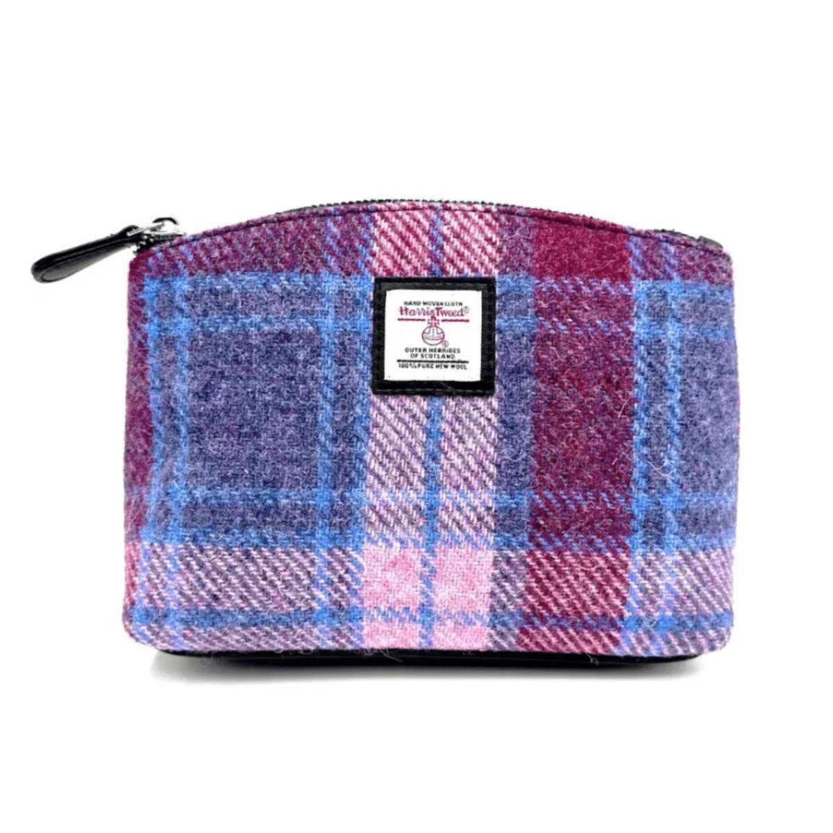 Harris Tweed Cosmetic Bag - Pink and Blue Tartan - The Celtic Gift Store - Apparel & Accessories