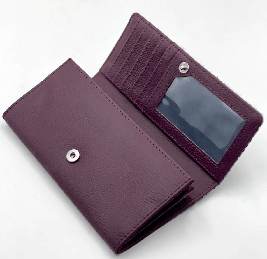 Harris Tweed Envelope Wallet - Green and Purple Plaid - The Celtic Gift Store - Apparel & Accessories