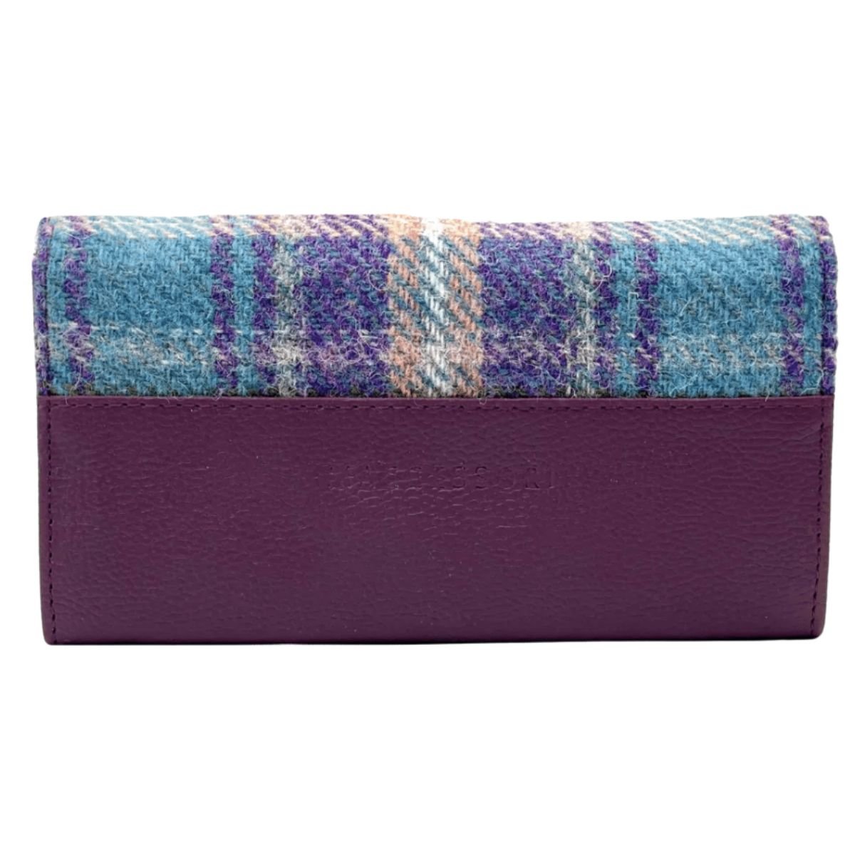 Harris Tweed Envelope Wallet - Green and Purple Plaid