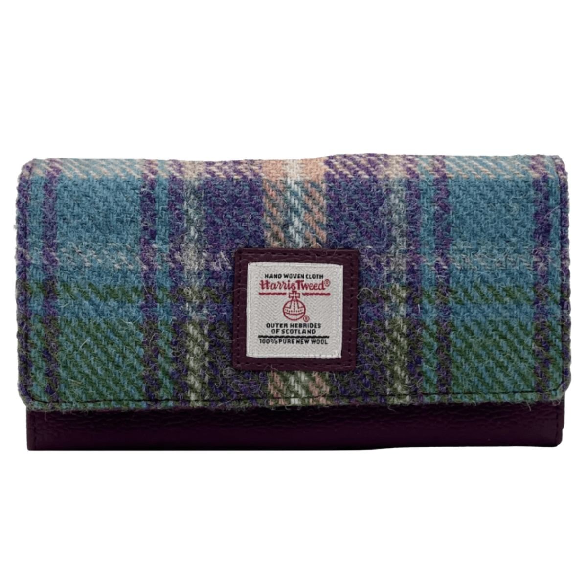 Harris Tweed Envelope Wallet - Green and Purple Plaid