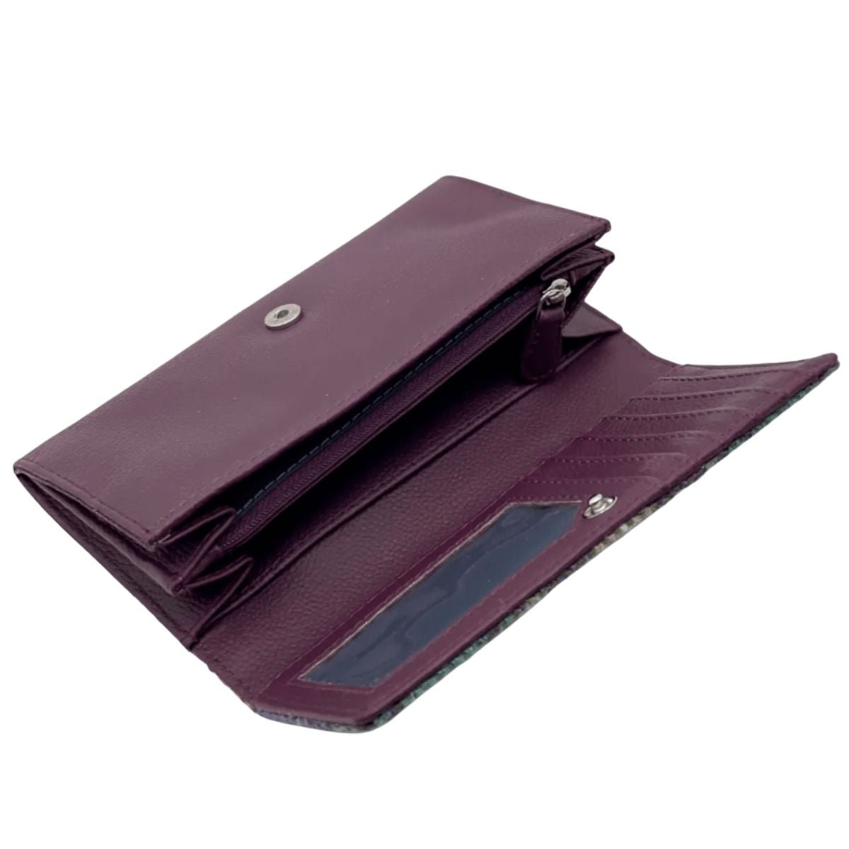 Harris Tweed Envelope Wallet - Green and Purple Plaid