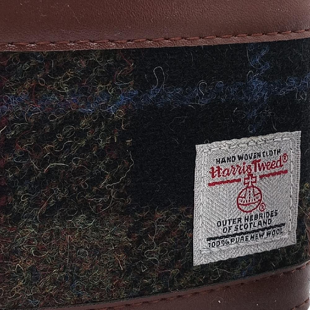 Harris Tweed Hip Flask Gift Set- Rust Check