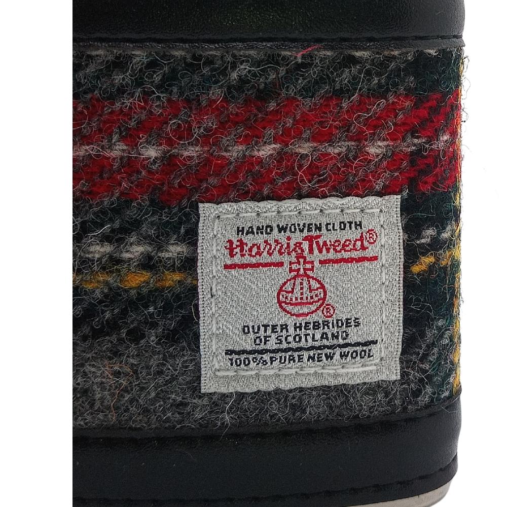 Harris Tweed Hip Flask- Grey And Red Tartan