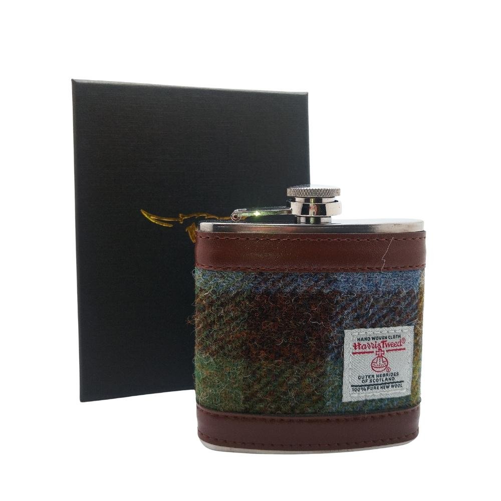 Harris Tweed Hip Flask- Macleod Tartan