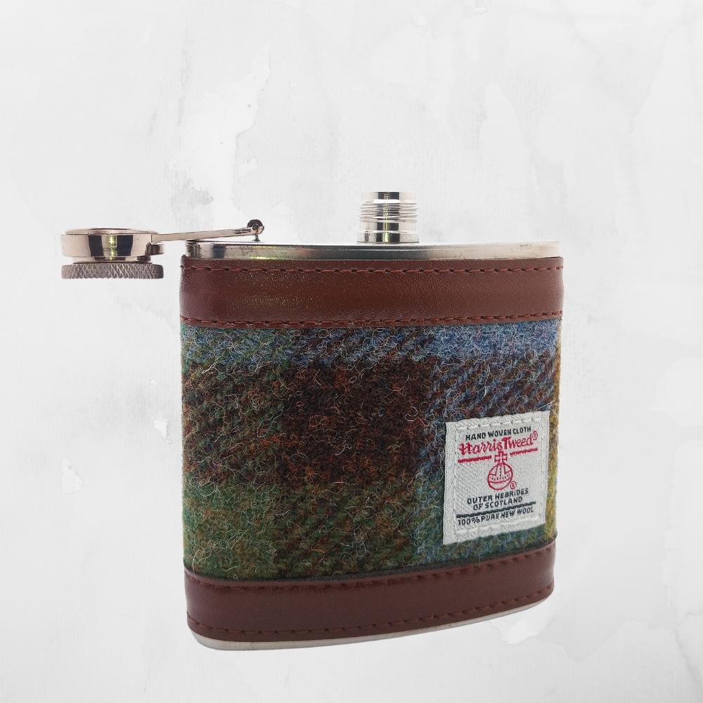 Harris Tweed Hip Flask- Macleod Tartan