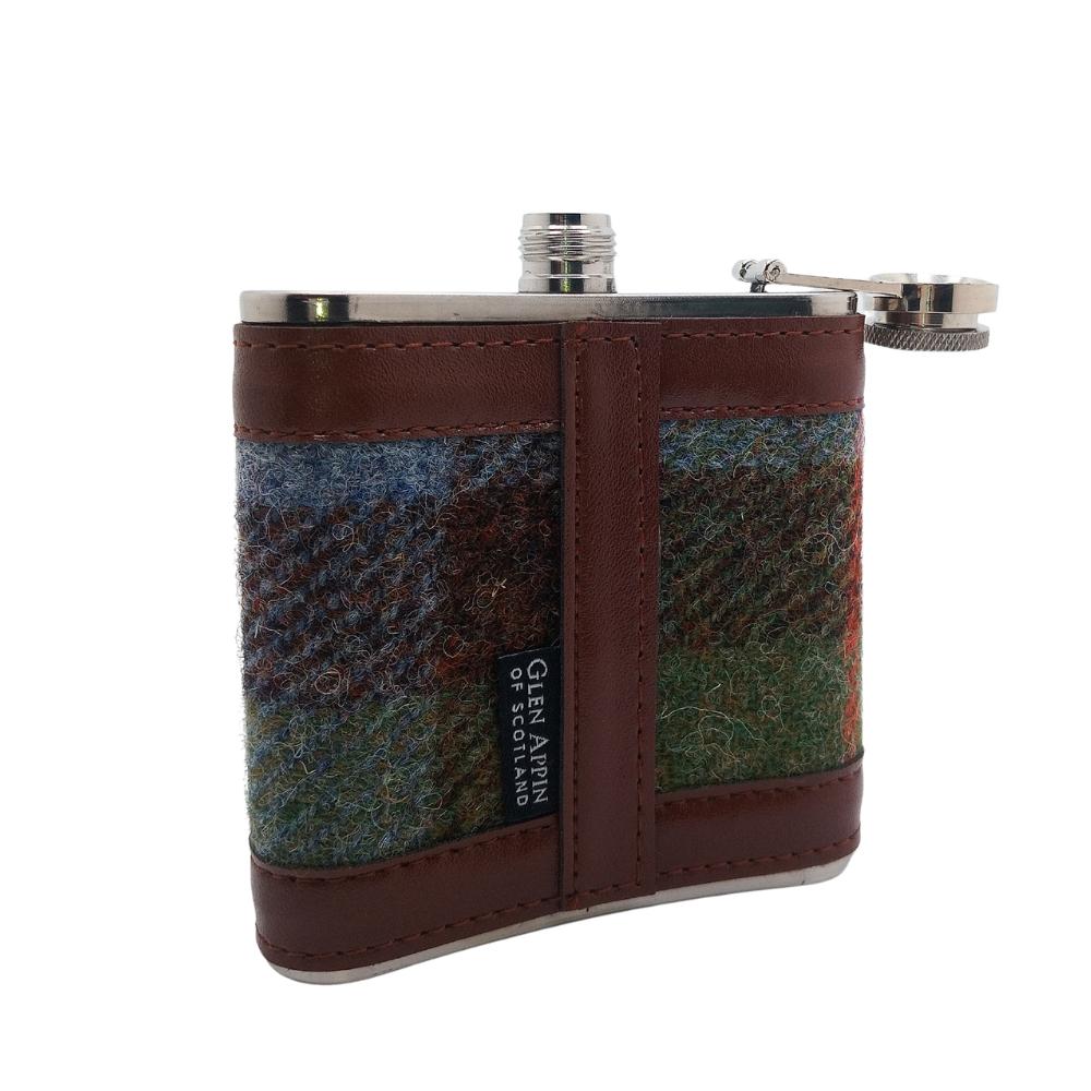 Harris Tweed Hip Flask- Macleod Tartan